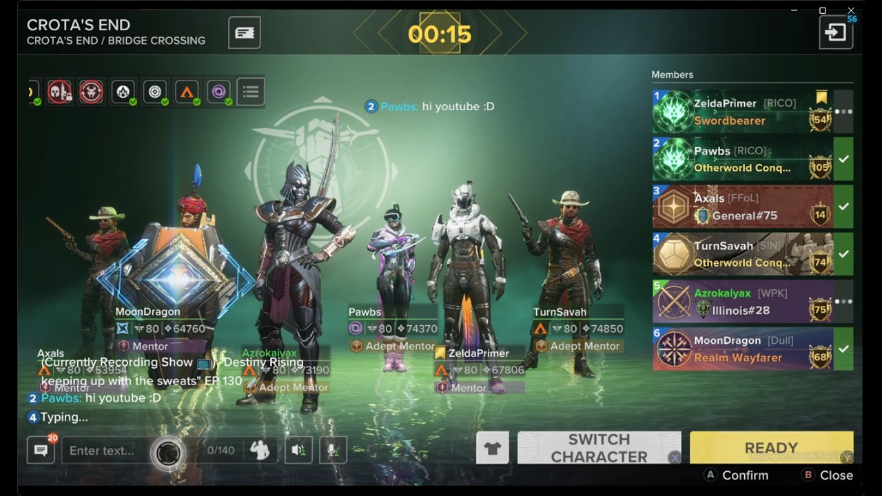 Destiny Rising keeping up with the sweats 130
