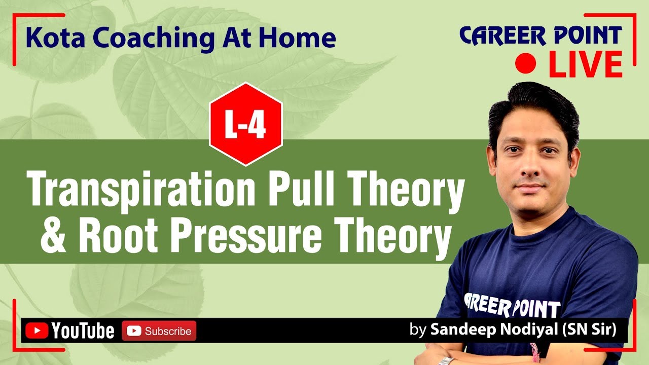 Transpiration Pull Theory & Root Pressure Theory | Biology Video L-4 | NEET & AIIMS | Sandeep Sir