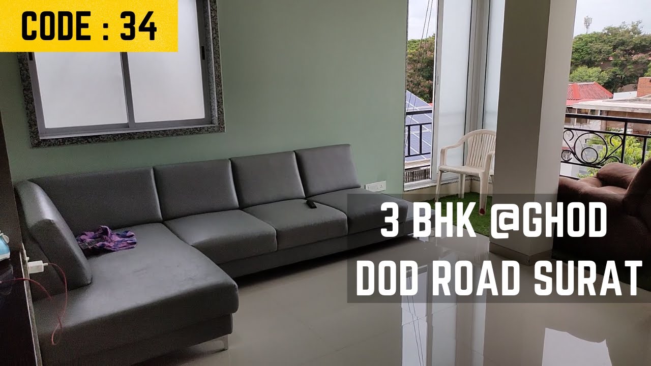 3 BHK Furnished Flat For Sale at Ghod dod road, Surat! Buy Flat in Surat!