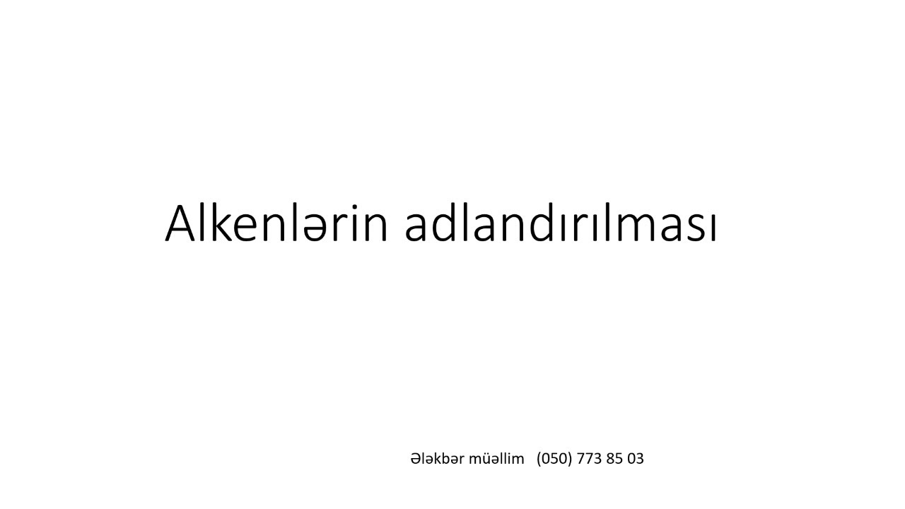 2. Alkenlərin adlandırılması