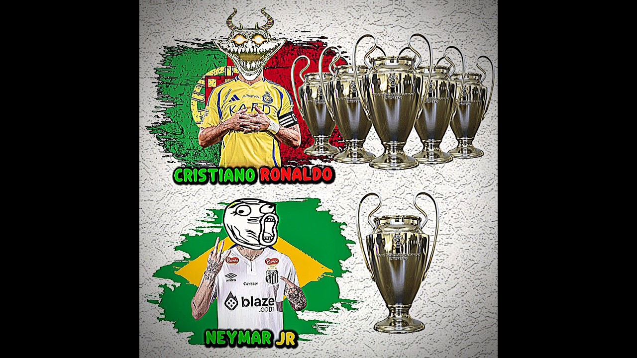 RONALDO VS NEYMAR JR #football #trophy #shorts