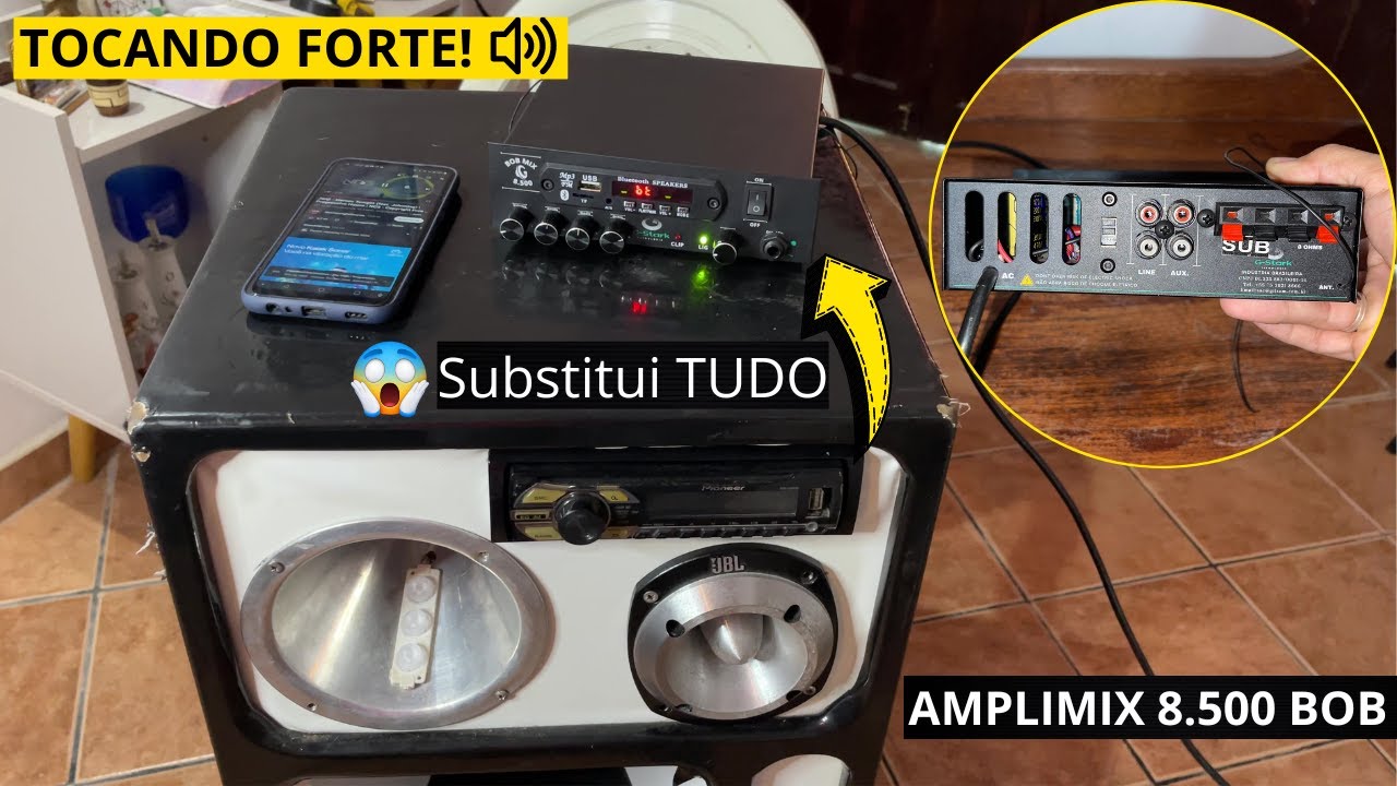 INSTALEI o AMPLIMIX 8.500 na CAIXA BOB - Surreal a Qualidade | Toca TUDO  Sozinho, Incrível.