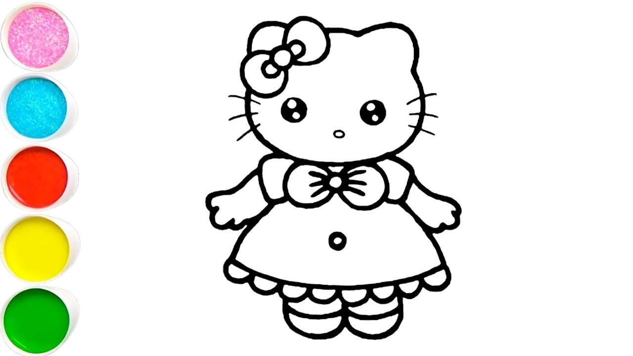 Рисование, раскрашивание и создание рисунков Hello Kitty для детей и малышей