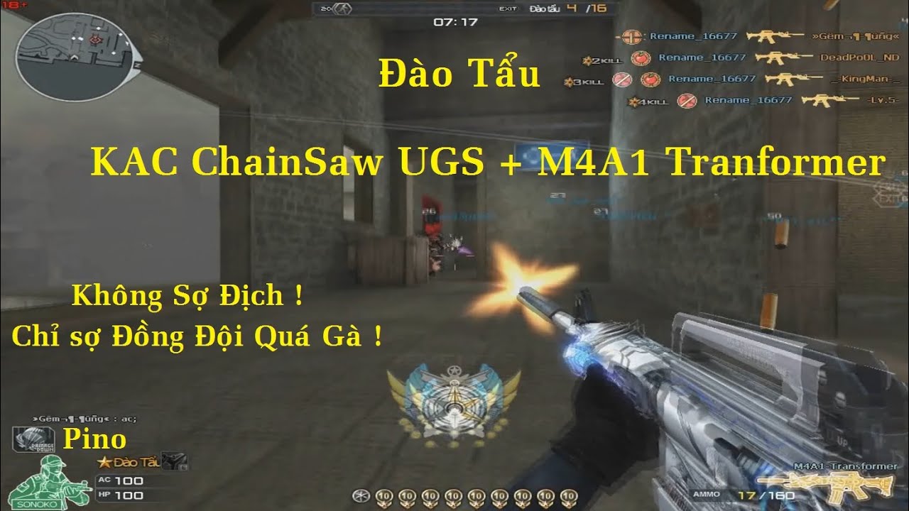 Đào Tẩu | KAC ChainSaw UGS + M4A1 Tranformer | VẬT VÃ GÁNH TEAM - 108 KILL ✔ | *»..Pïñö..«* |