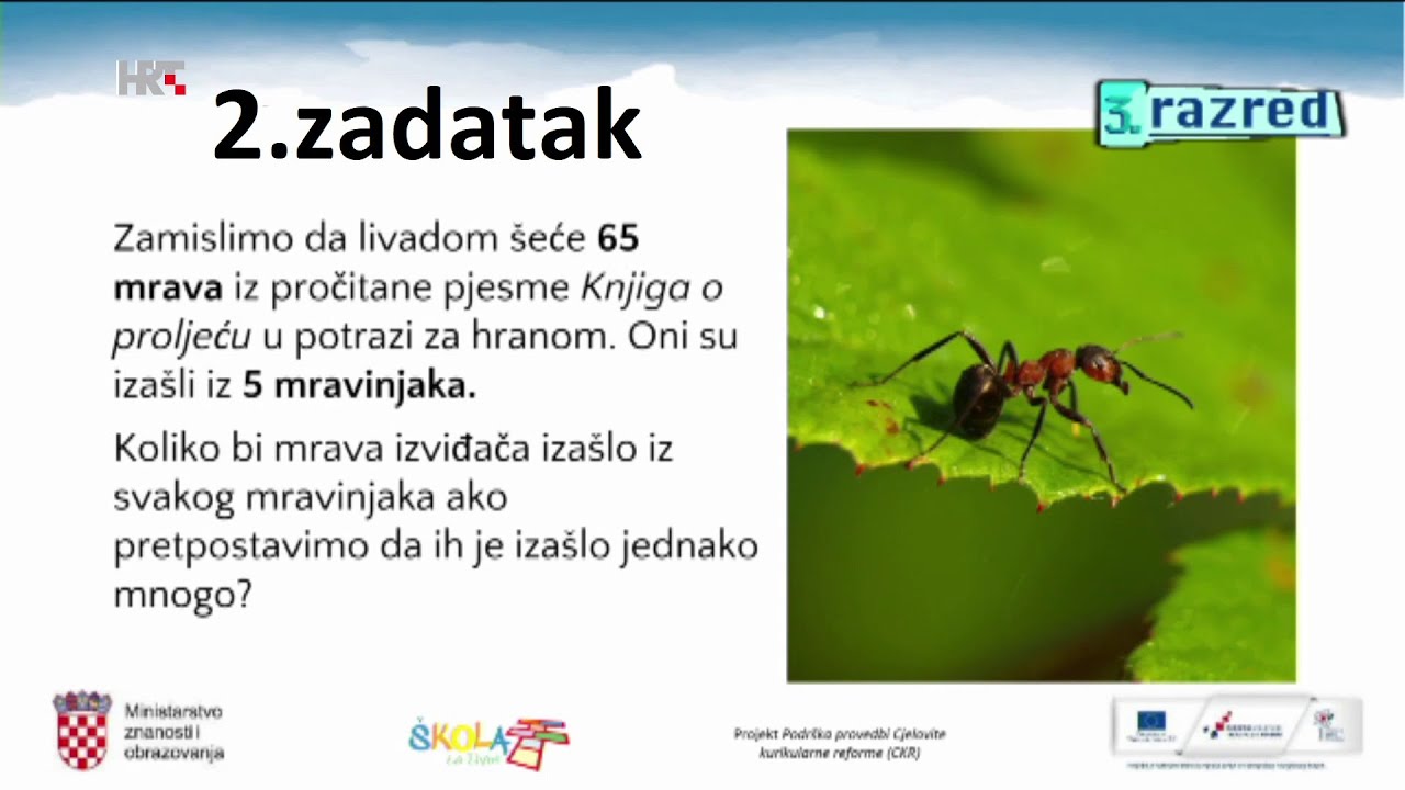 3. razred - Matematika - Dijeljenje: pribrojnici i višekratnici