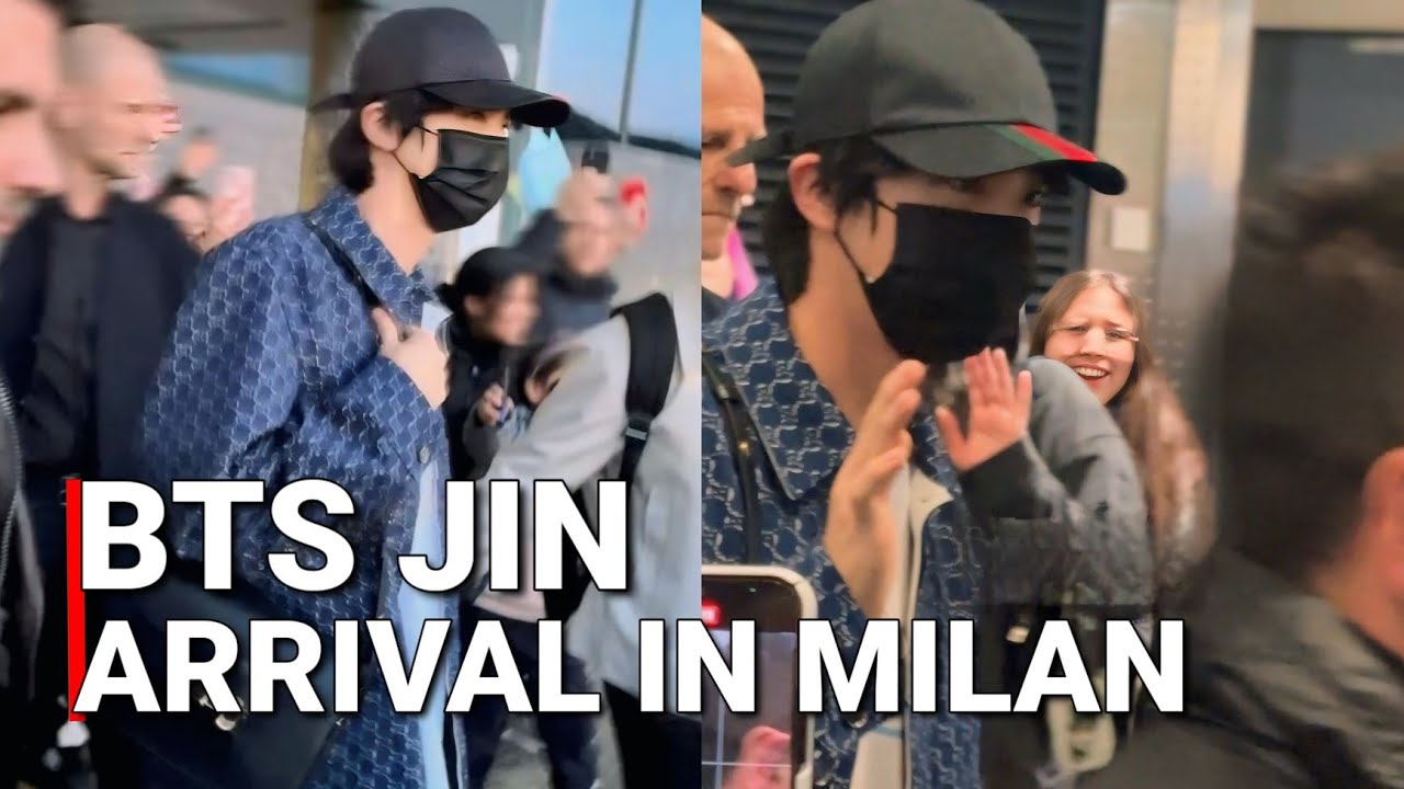 BTS Jin Arrival in Milan Italy For Gucci Fashion Show | jin 진 in Milan Fashion Week 2025