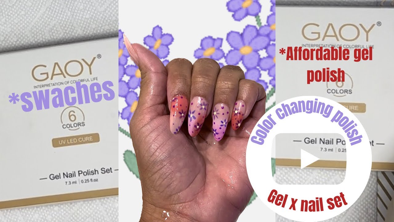Trying affordable Amazon Gaoy gel polish sets. Color changing polishes #amazon #gelx #amazing