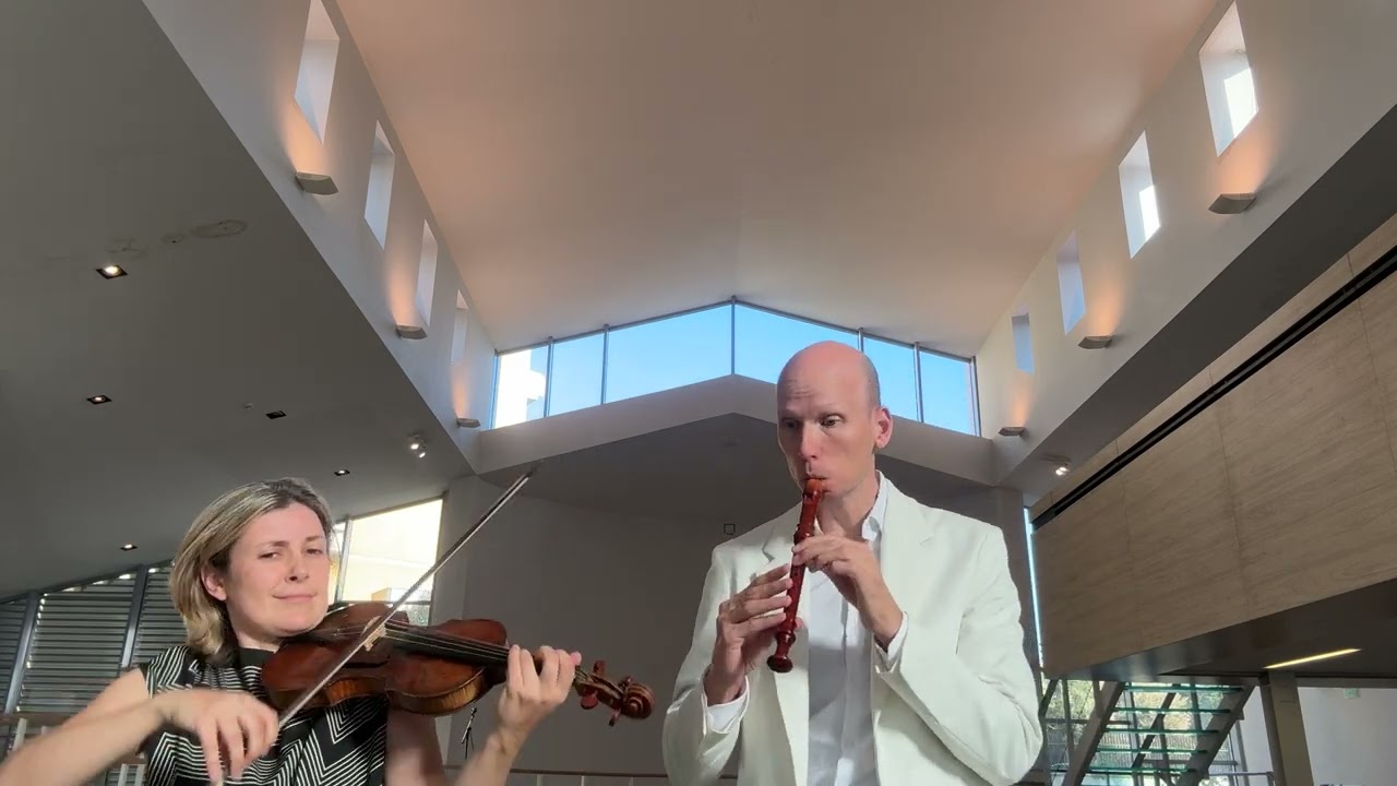 Erik Bosgraaf and Zefira Valova rehearse Telemann