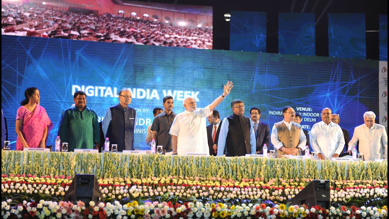 PM Modi at the launching ceremony of  Digital India Week
