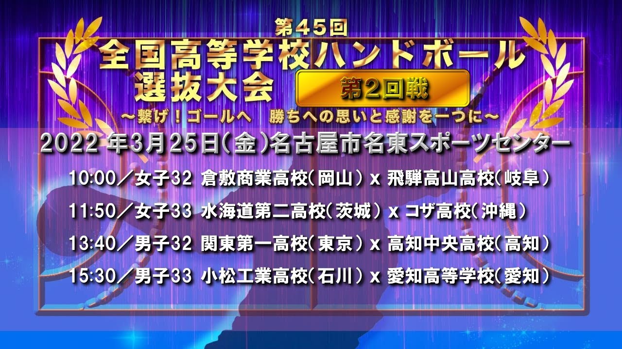 2022年3月25日 名古屋市名東スポーツセンター　第一競技場 【番組開始のカウンターは概要欄に記載】