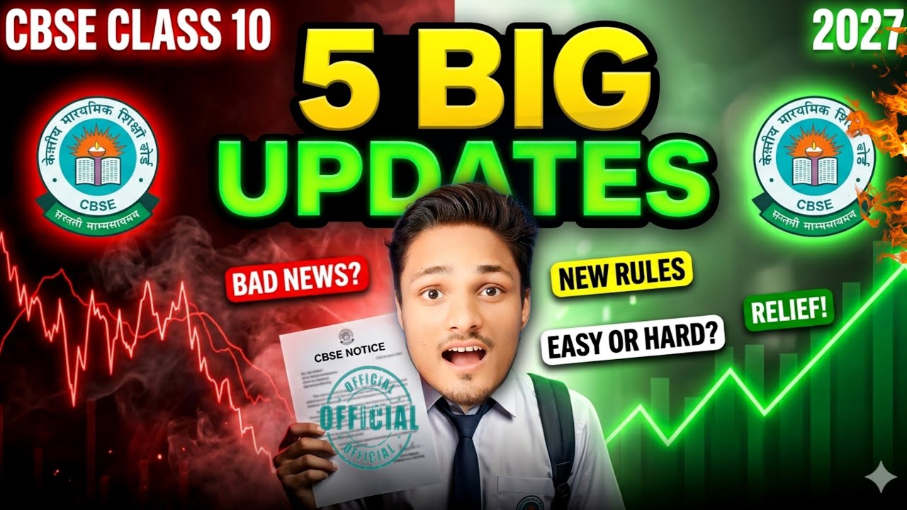 CBSE 5 Updates 🚨Board Exam 2027| BAD NEWS 😭 For Class 10th🔥Pass Rule,Exam Easy or Hard 😭 |CBSE 2027