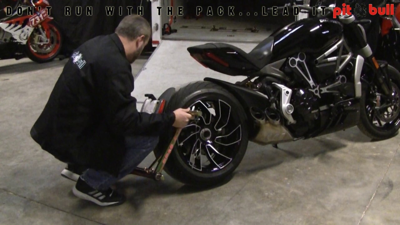 Using a Pit Bull Trailer Restraint on a Ducati with a large rear hub