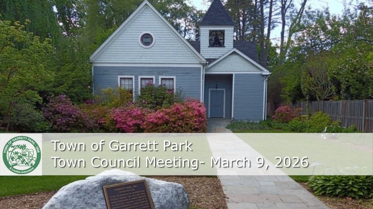 Town of Garrett Park Monthly Town Council Meeting- March 9, 2026