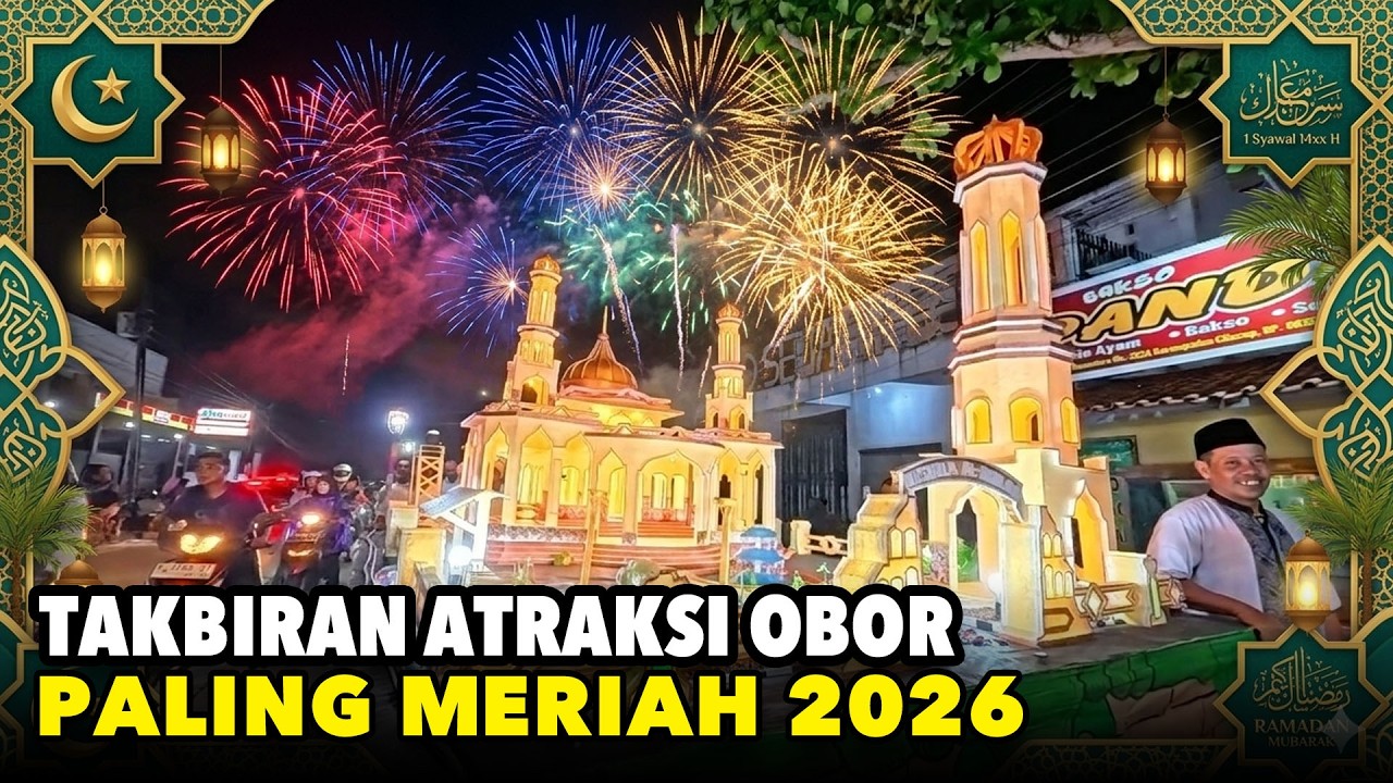 TAKBIRAN TERBARU IDUL FITRI KREATIF REPLIKA MASJID STEROFOM & ATRAKSI OBOR | KARANGTALUN CILACAP