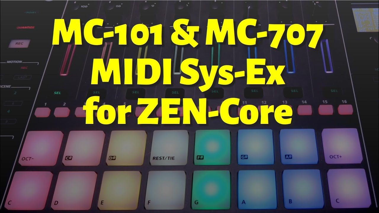 Roland MC-101 & MC-707 ZEN-Core synth engine control with MIDI System-Exclusive messages
