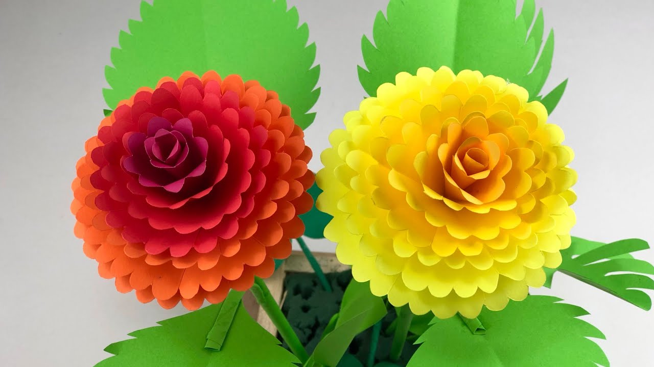 Beautiful Paper Flower Making | Paper Crafts | Home Decor | Paper Flowers | Crafts | DIY