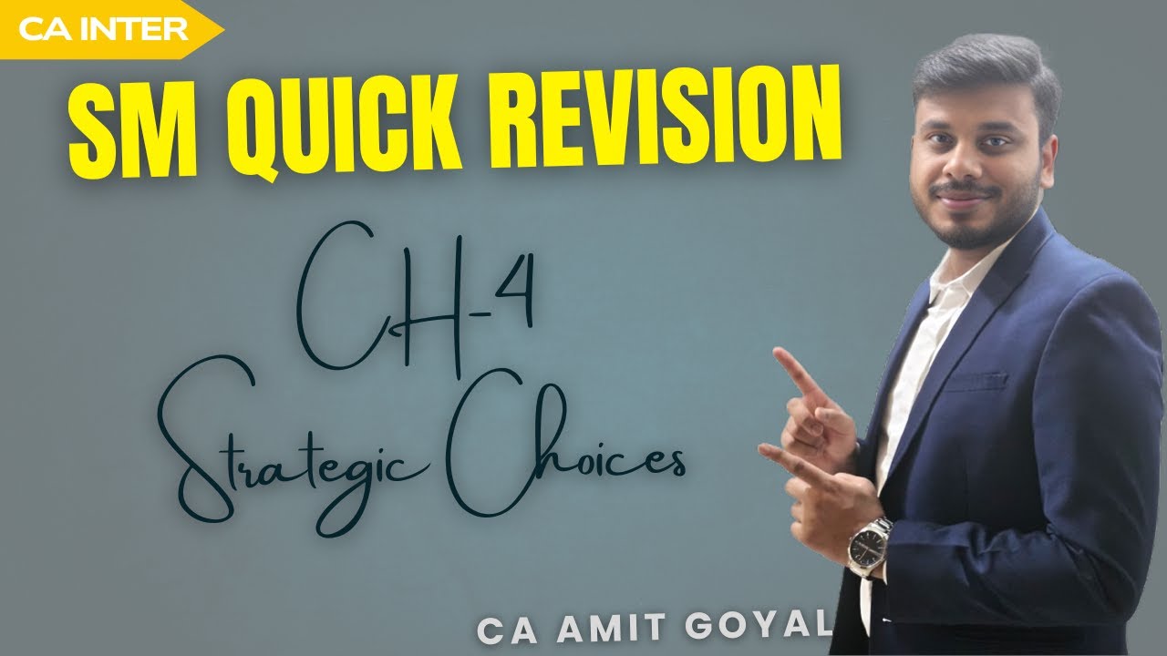 CA Inter I SM Quick Revision Series I Ch-4 Strategic Choices
