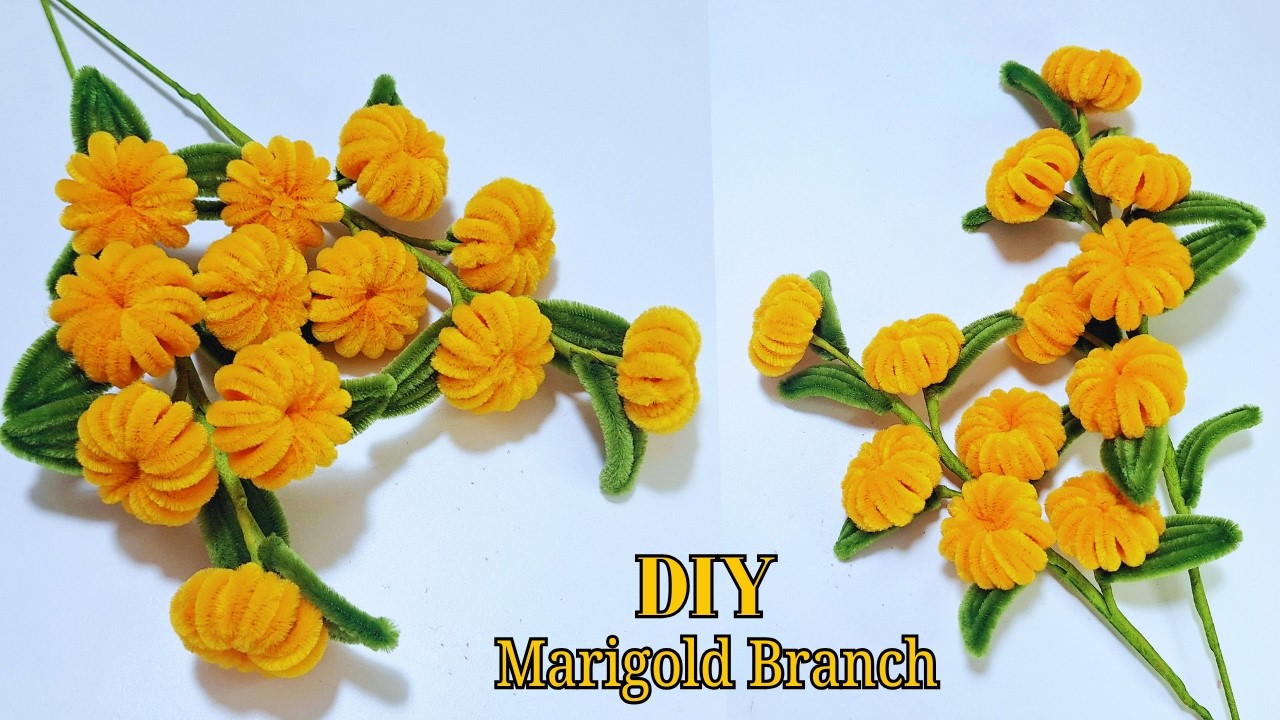 How to Make a Handmade Pipe Cleaner Marigold Branch