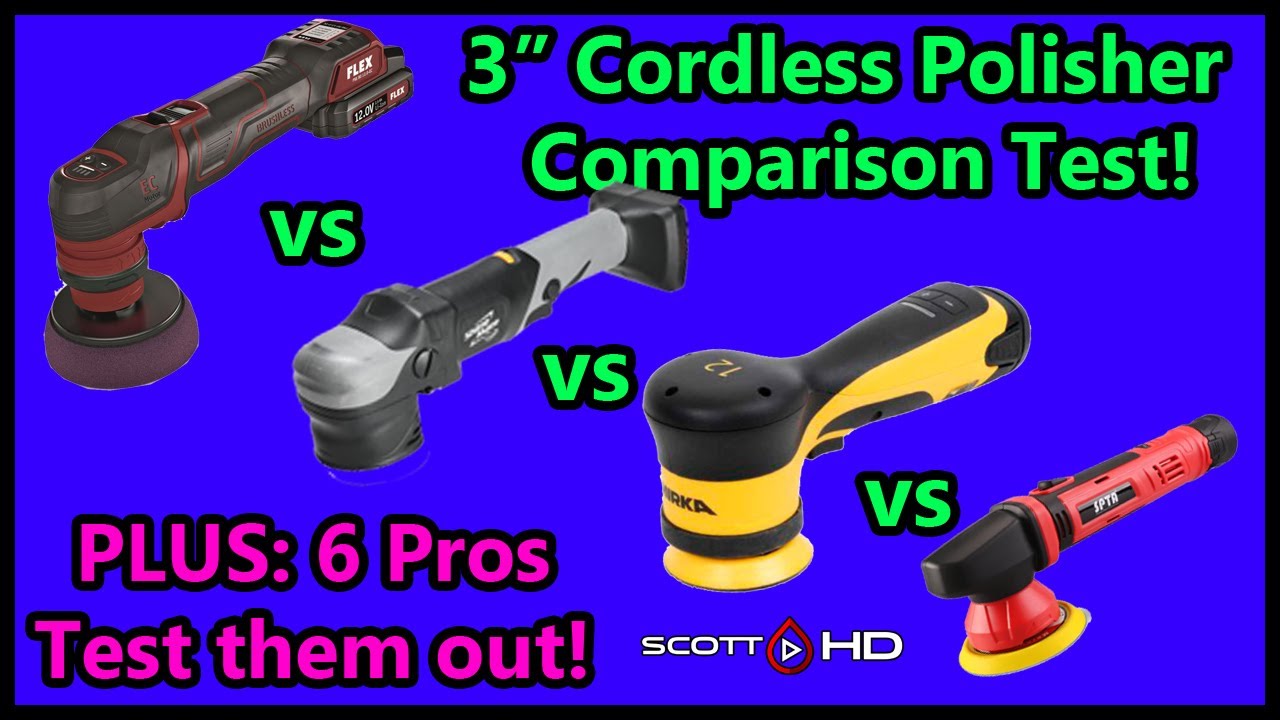 Cordless Polishers ULTIMATE COMPARISON & TEST FLEX PXE 80 vs Mirka 312NV vs Shinemate EB315 vs SPTA