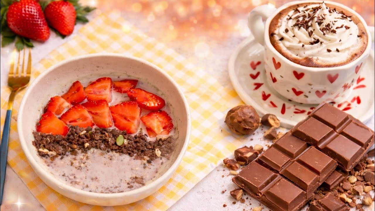 Strawberry chocolate oats | overnight chocolate oats recipe for weight loss 🩷💯