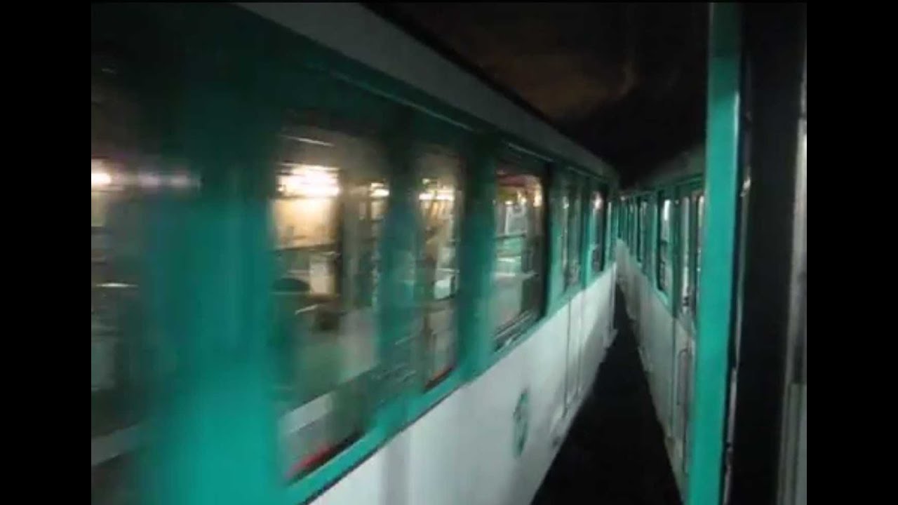 France: On board Paris Metro rubber tyred MP73 train between Kleber & CDG Etoile stns (Line 6)