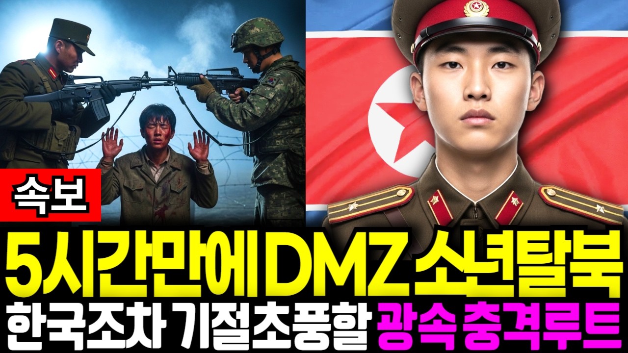 5시간만에 17세 소년 남한 총구 앞에서 목숨걸로 DMZ를 넘어서는 순간! 북한 탈북 충격루트