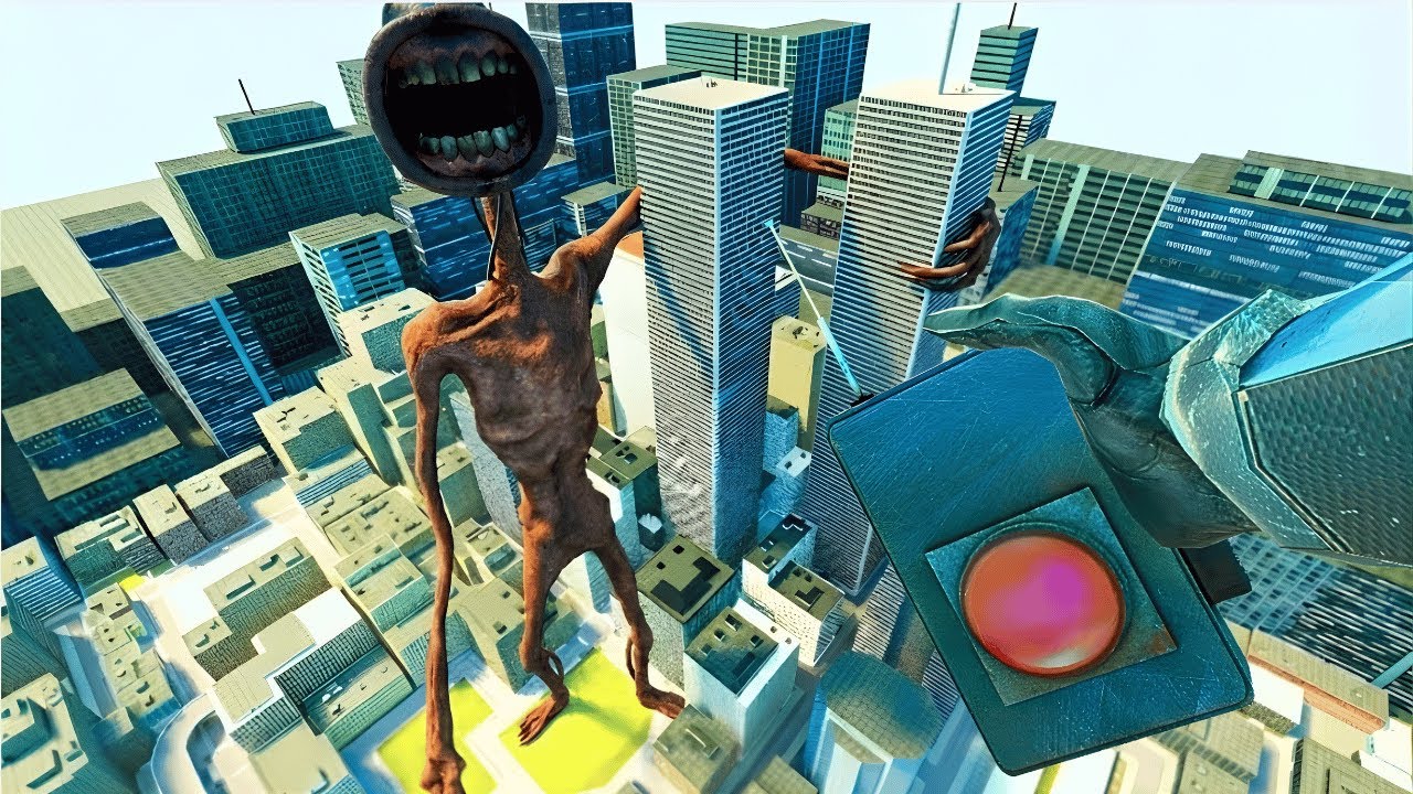 SIREN HEAD is in the city! Can the giant monsters withstand nuclear bombs?