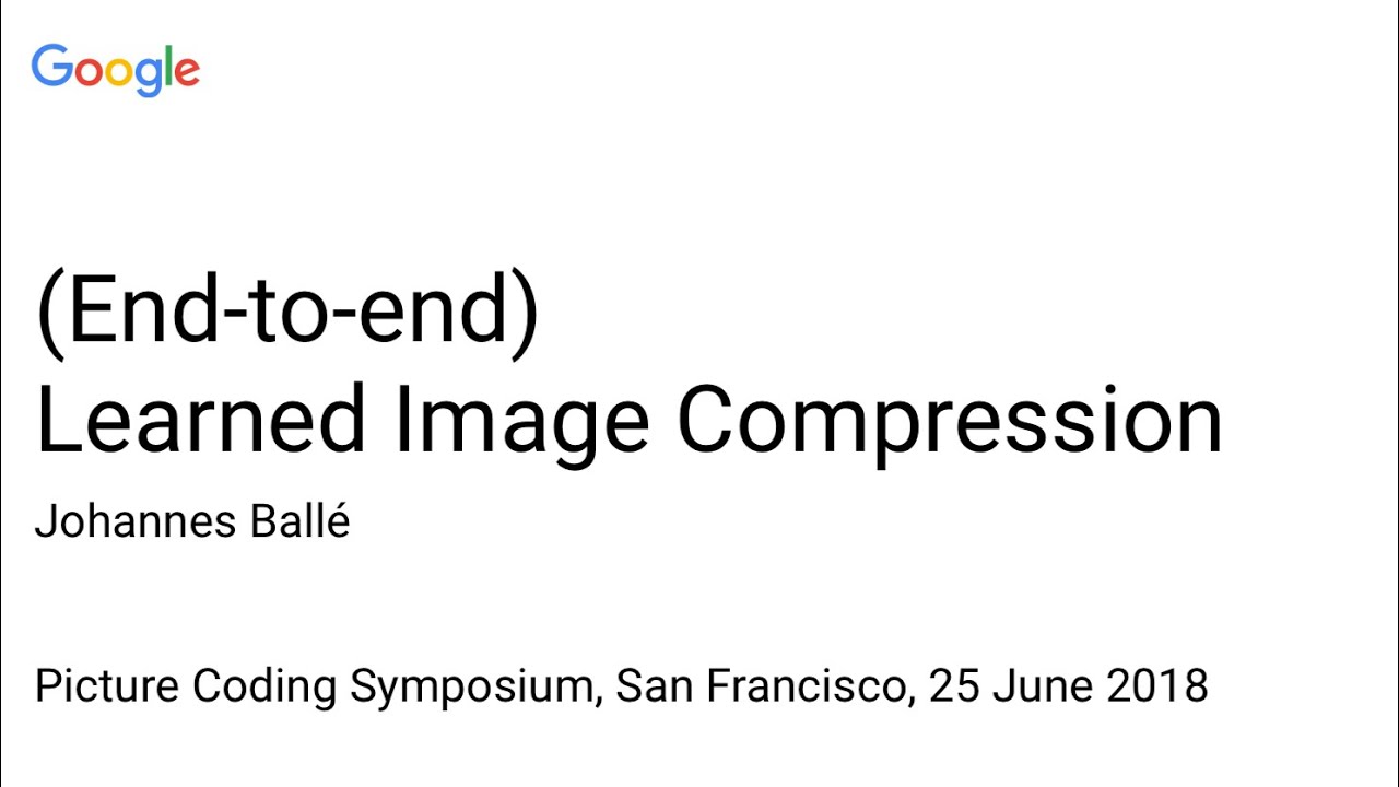 PCS 2018 – Learned Image Compression