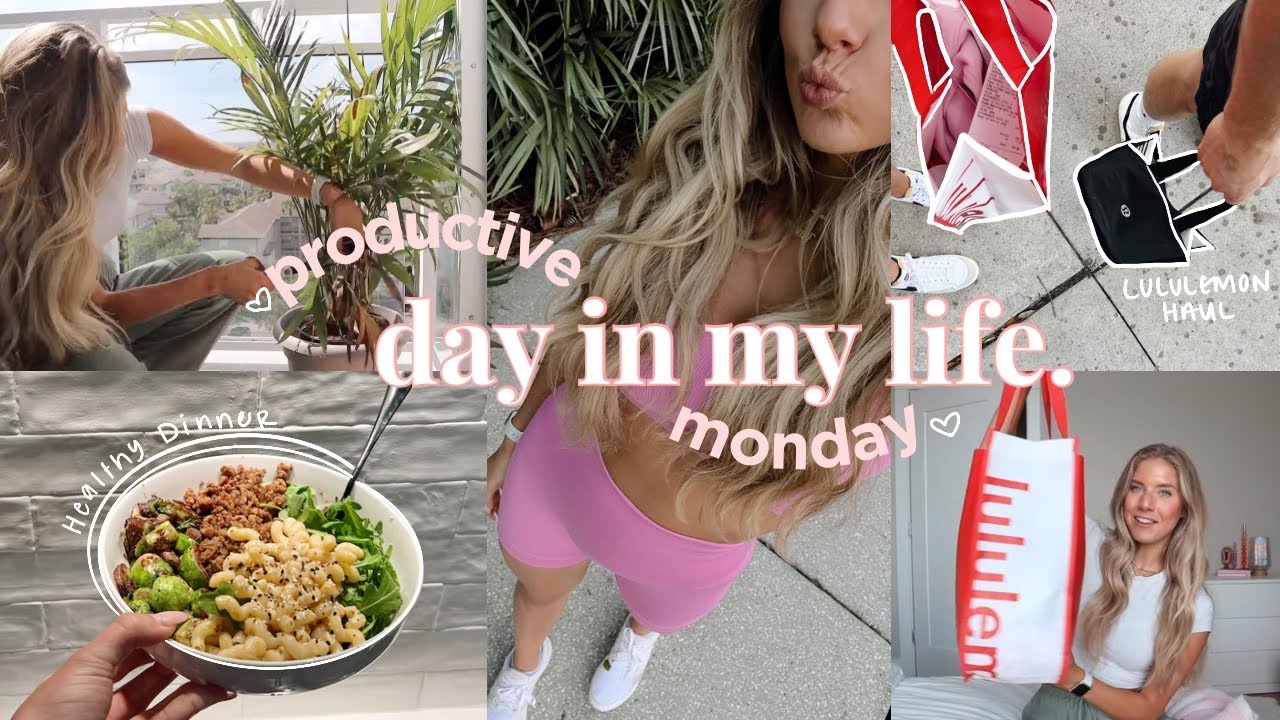 MONDAY MOTIVATION🎧 a productive start to the week, lululemon haul + mindful habits!