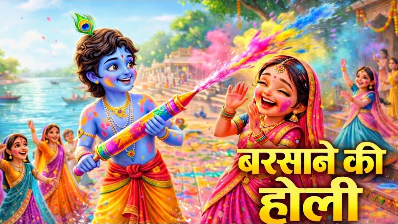 Radha Krishna Holi 2026 | Braj Ki Holi | 3D Animated Bhakti Story | Akkad Bakkad Kids