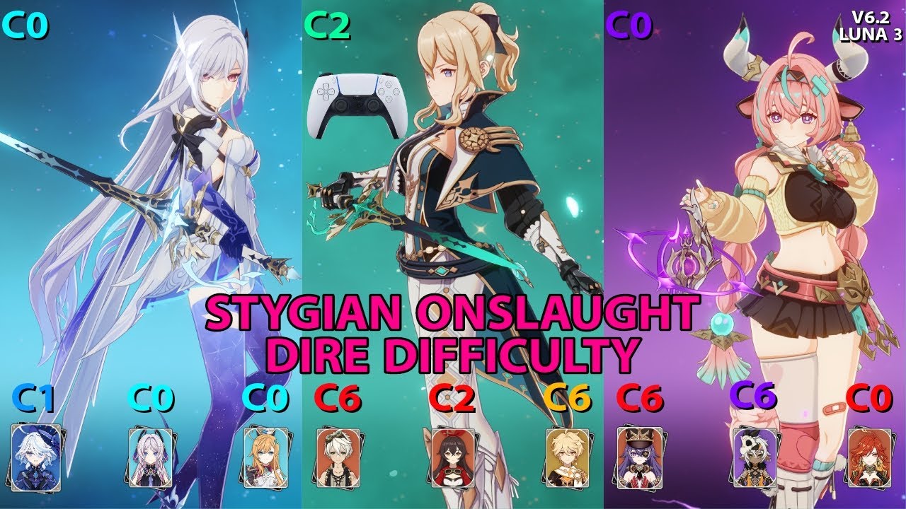 Stygian Onslaught Dire Difficulty, Genshin Impact Version 6.2 