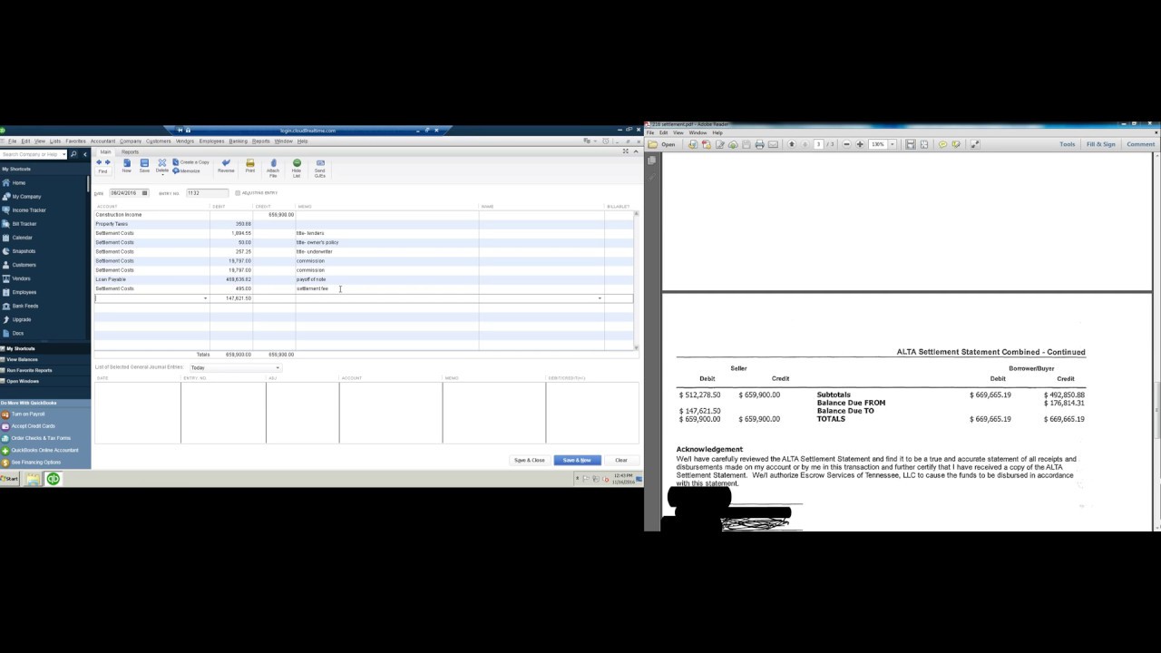 HUD statement input, Property sale HUD, Input property sales