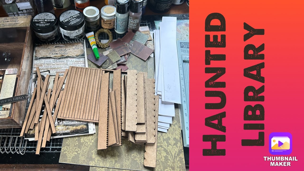 Haunted Library Vignette P1: Tim Holtz Idea-ology Halloween Stampers Anonymous Etcetera: Book Making