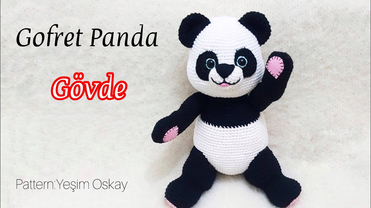 AMİGURUMİ PANDA TARİFİ  Gofret Panda Govde #amigurumi