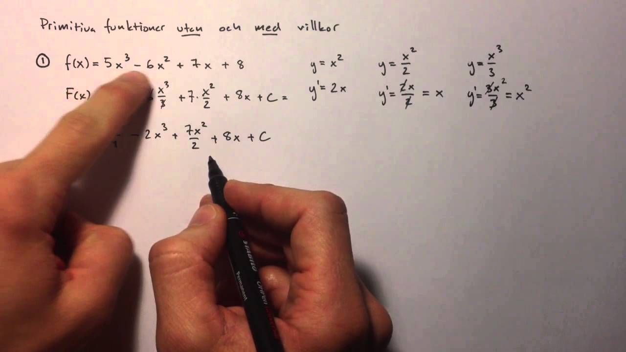 Primitiva funktioner EXEMPEL