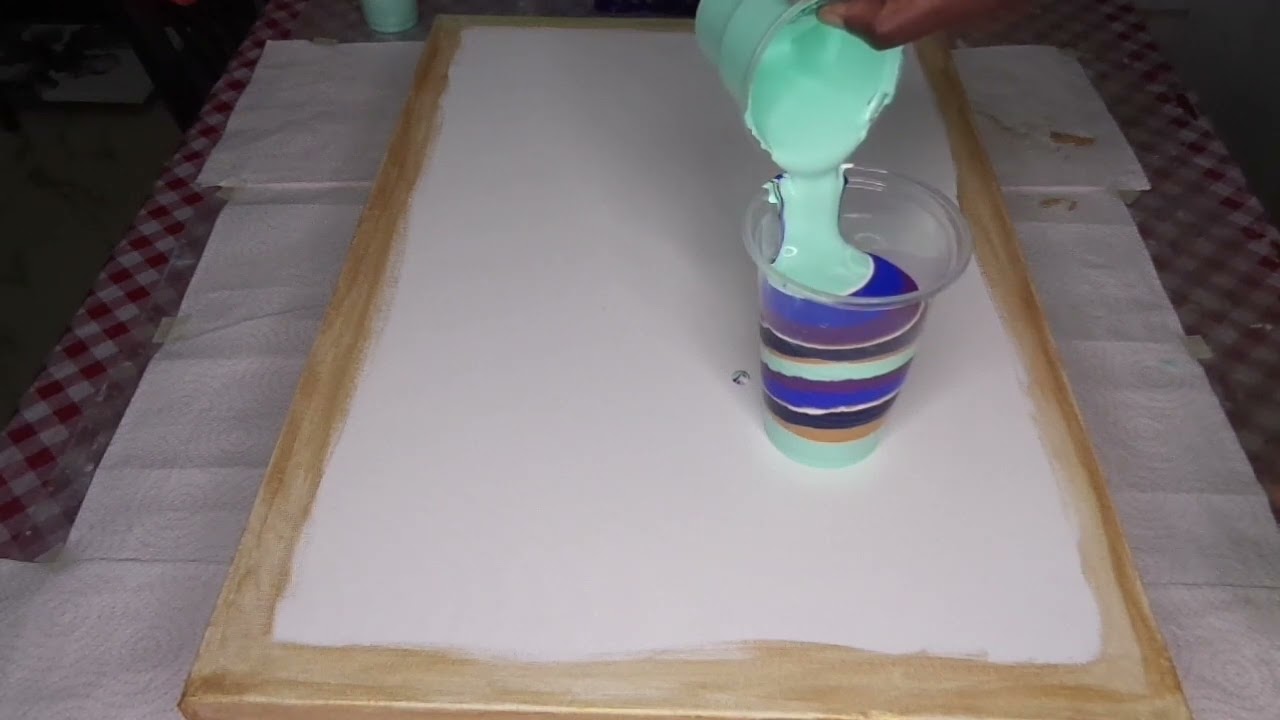 #70 - Acrylic Straight Pour, lets go Purple Blue 💙💜