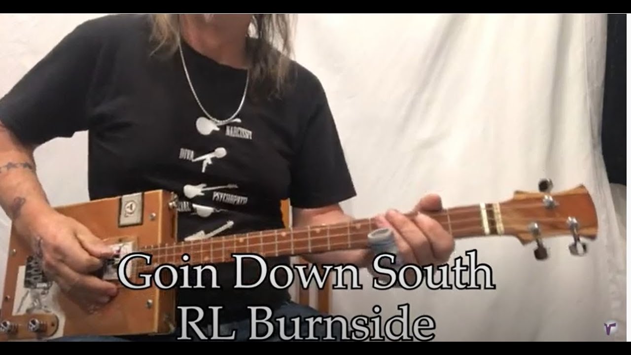 Goin Down South RL Burnside Riff easy beginner lesson 3 String Cigar Box Guitar