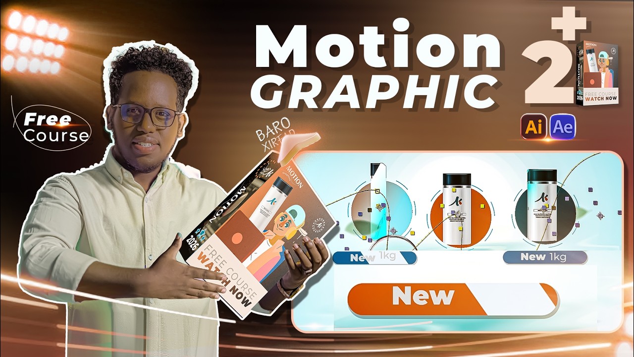 Barashada Motion Graphics | How to create Text Shape Ae