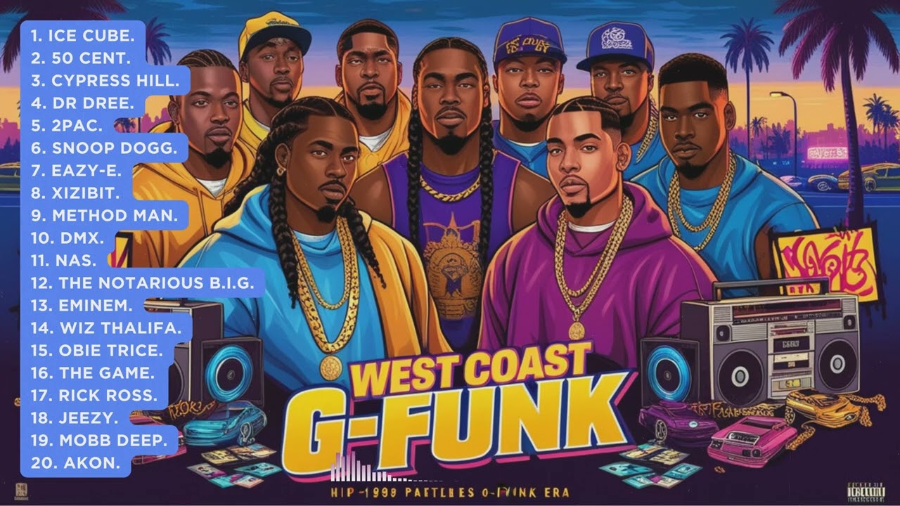 West Coast Top 25 G-Funk 90s | Treding Hip-Hop Vibes 2025