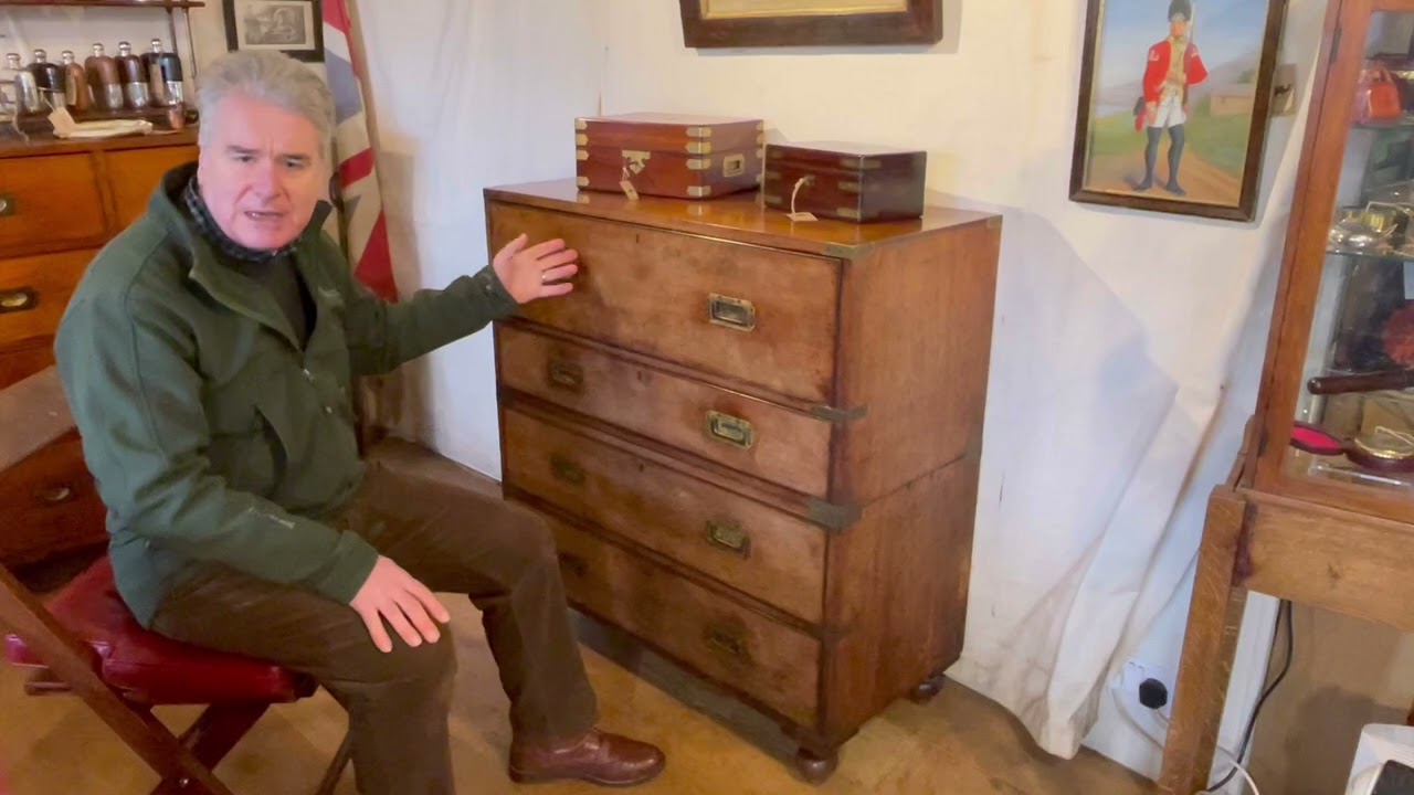 Victorian Secretaire Campaign Chest