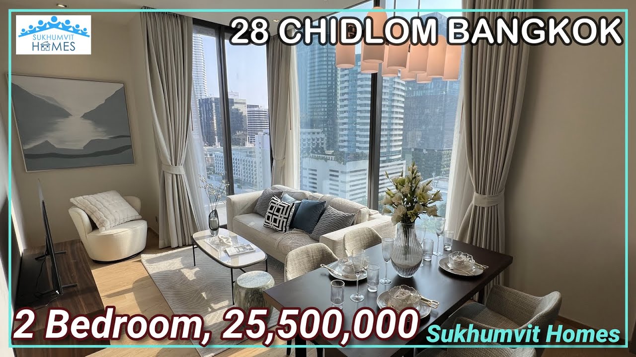 28 Chidlom Bangkok 2 Bedroom Corner Condo for Sale Brand New 25,500,000 THB
