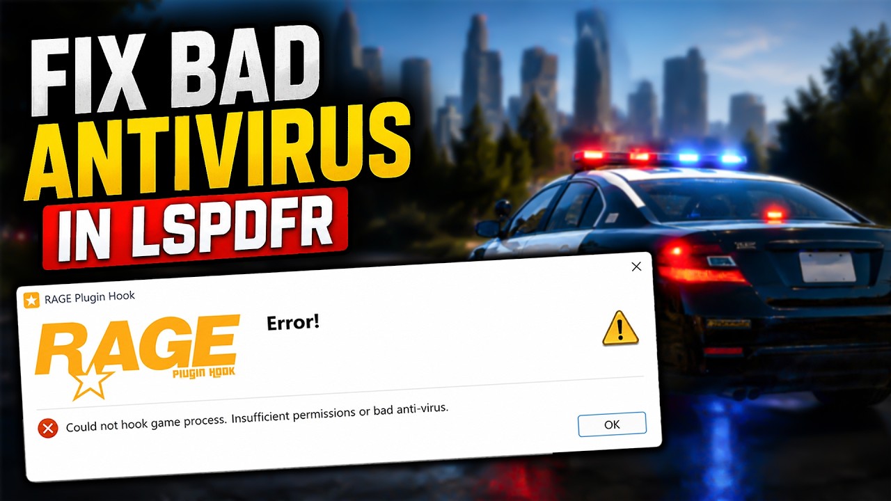 Как исправить ошибку недостаточных прав или антивируса в LSPDFR