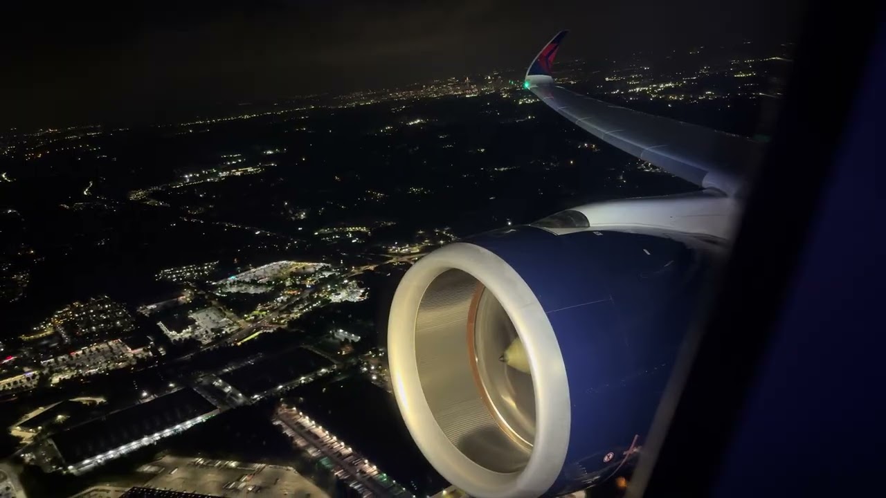 [4K] Delta Air Lines Airbus A350-900 Night Take off from Atlanta (ATL/KATL)