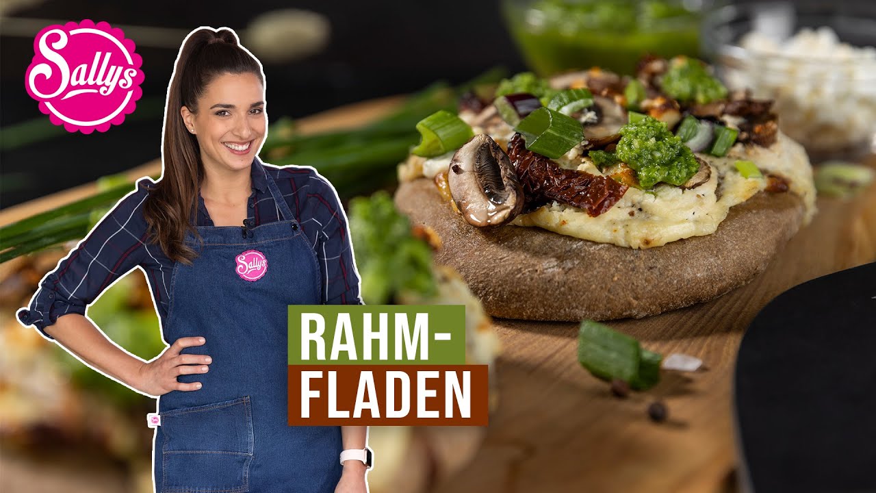 Rahmfladen - quick & easy / herzhaft mit selbstgemachtem Pesto / Sallys Welt