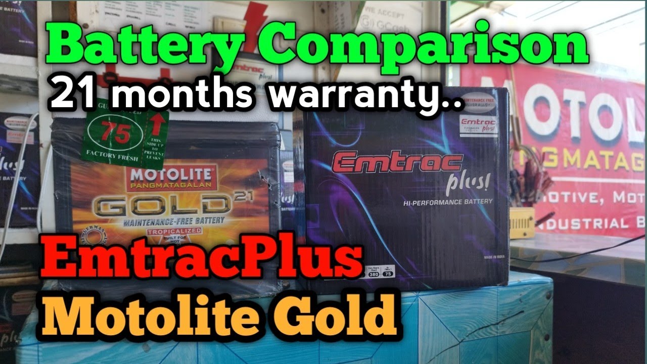EmtracPlus NS60 Motolite Gold NS60 comparison @BATTERYPH