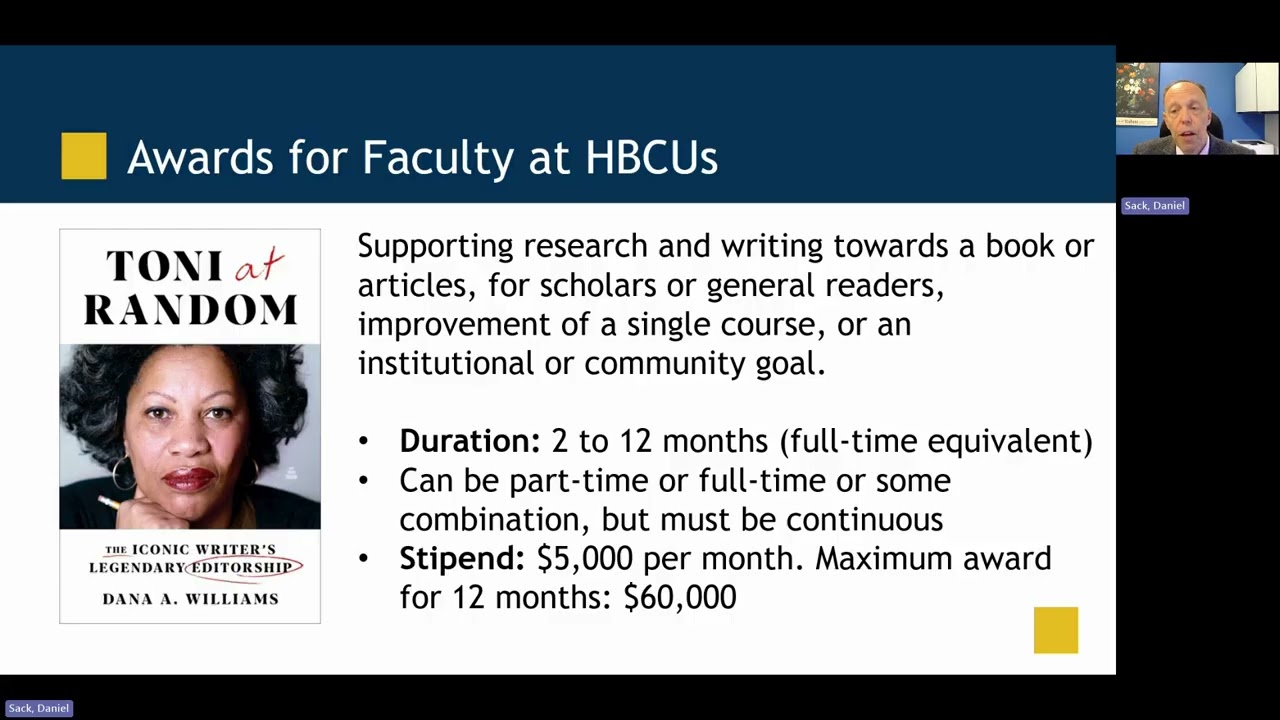 Webinar: NEH Funding Opportunities for Individuals