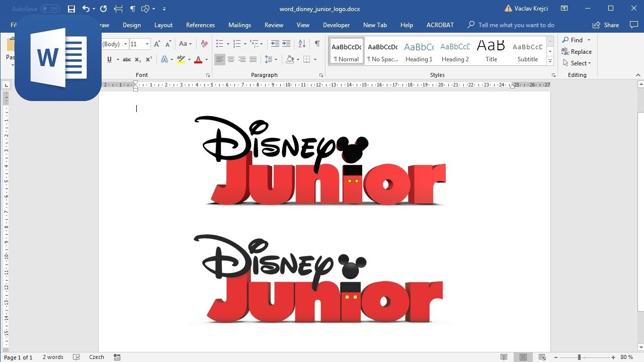How to create Disney Junior logo in Microsoft Word (Tutorial)