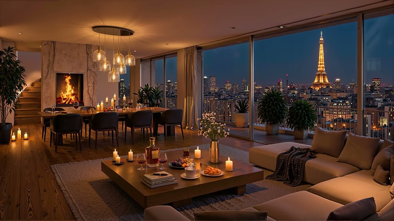 Paris Night Jazz 🌃 Luxury Apartment with Elegant Jazz Saxophone Music for Relaxation & Deep Sleep