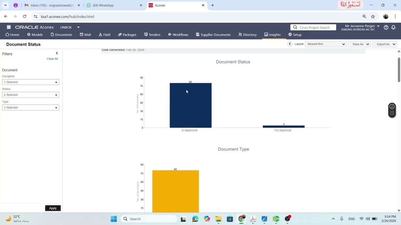 INSIGHTS in Aconex | Quick Project Reports, PDFs & Graphical Summaries