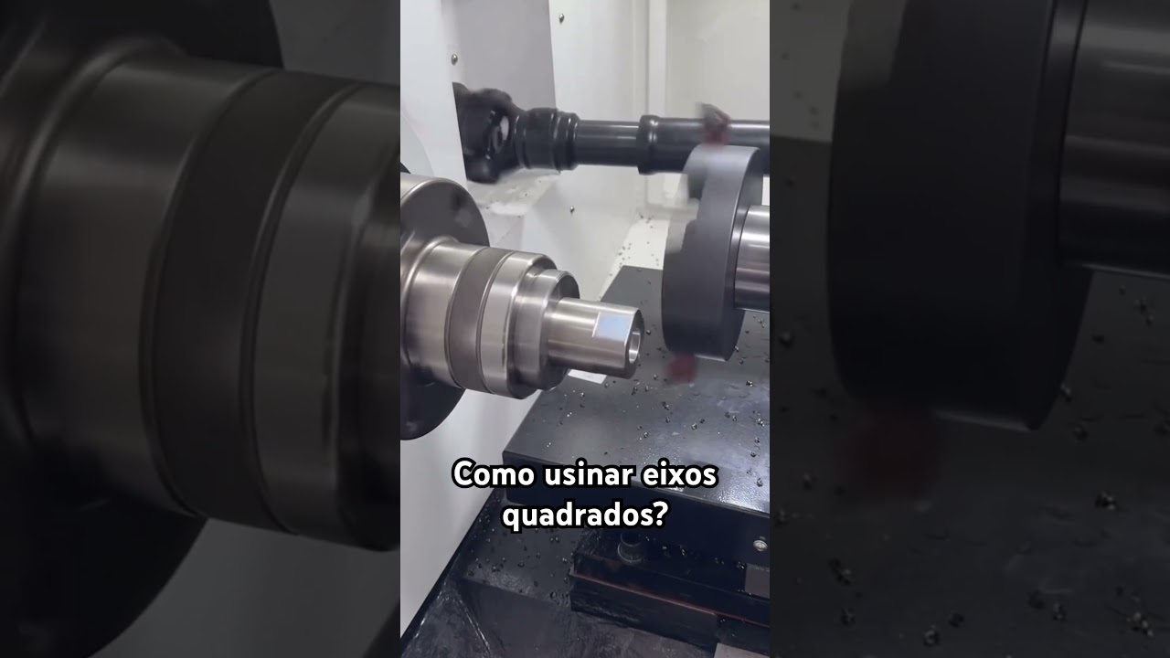 Como usinar eixos quadrados? #shorts #usinagem #tornocnc #tornomecanico #cnc